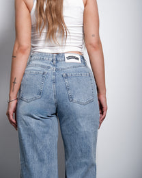 Special Edition SPORTS STRIPES LIGHT WASH WIDE LEG JEANS | SEISHIKI STUDIO