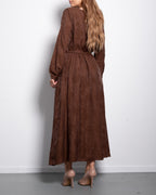 Plus Size Brown Textured Wrap Maxi Dress | SEISHIKI STUDIO