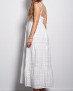 Plus Size White 100% Cotton Cami Maxi Dress | SEISHIKI STUDIO