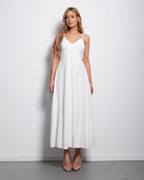 White Flowy Lace Cami Maxi Dress | SEISHIKI STUDIO