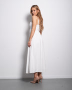 White Flowy Lace Cami Maxi Dress | SEISHIKI STUDIO