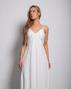White Flowy Lace Cami Maxi Dress | SEISHIKI STUDIO