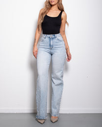INSEAM 80CM - LIGHT WASH WITH DARK SHADING CRYSTAL JEANS | SEISHIKI STUDIO