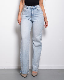 INSEAM 80CM - LIGHT WASH WITH DARK SHADING CRYSTAL JEANS | SEISHIKI STUDIO
