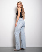 LIGHT WASH WITH DARK SHADING ALL OVER SPARKLE JEANS - INSEAM 80CM