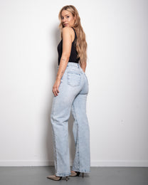 INSEAM 80CM - LIGHT WASH WITH DARK SHADING CRYSTAL JEANS | SEISHIKI STUDIO