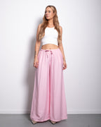 Flowy Drawstring Wide Leg Trousers Pink | SEISHIKI STUDIO