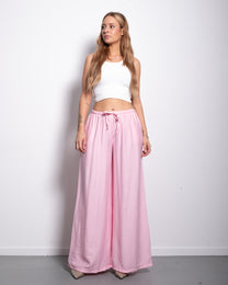 Flowy Drawstring Wide Leg Trousers Pink | SEISHIKI STUDIO