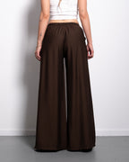 Flowy Drawstring Wide Leg Trousers Brown | SEISHIKI STUDIO