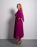Curvy One Shoulder Pleated Midi Dress Purple | SEISHIKI STUDIO