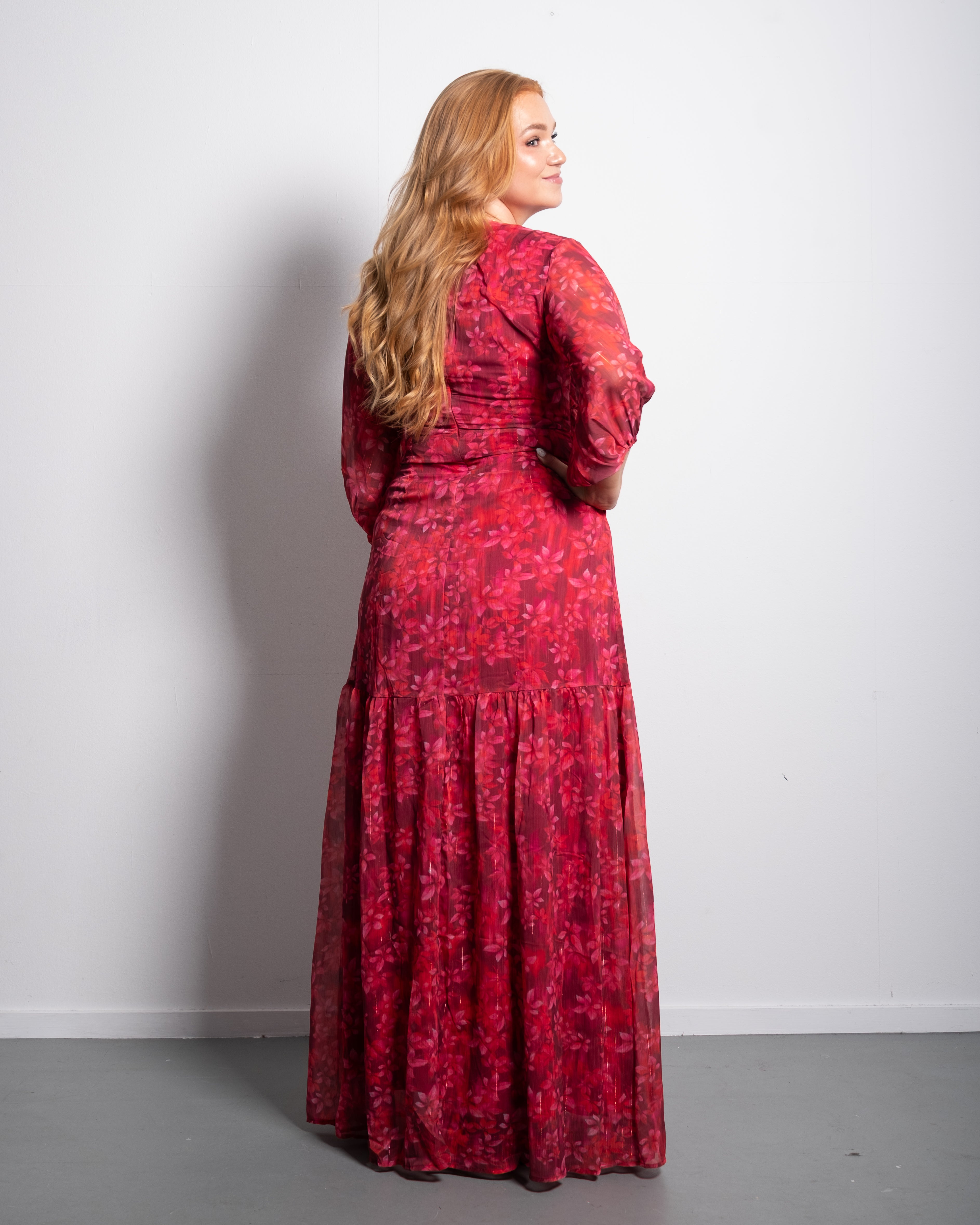 Curvy Floral Wrap Maxi Dress Pink | SEISHIKI STUDIO