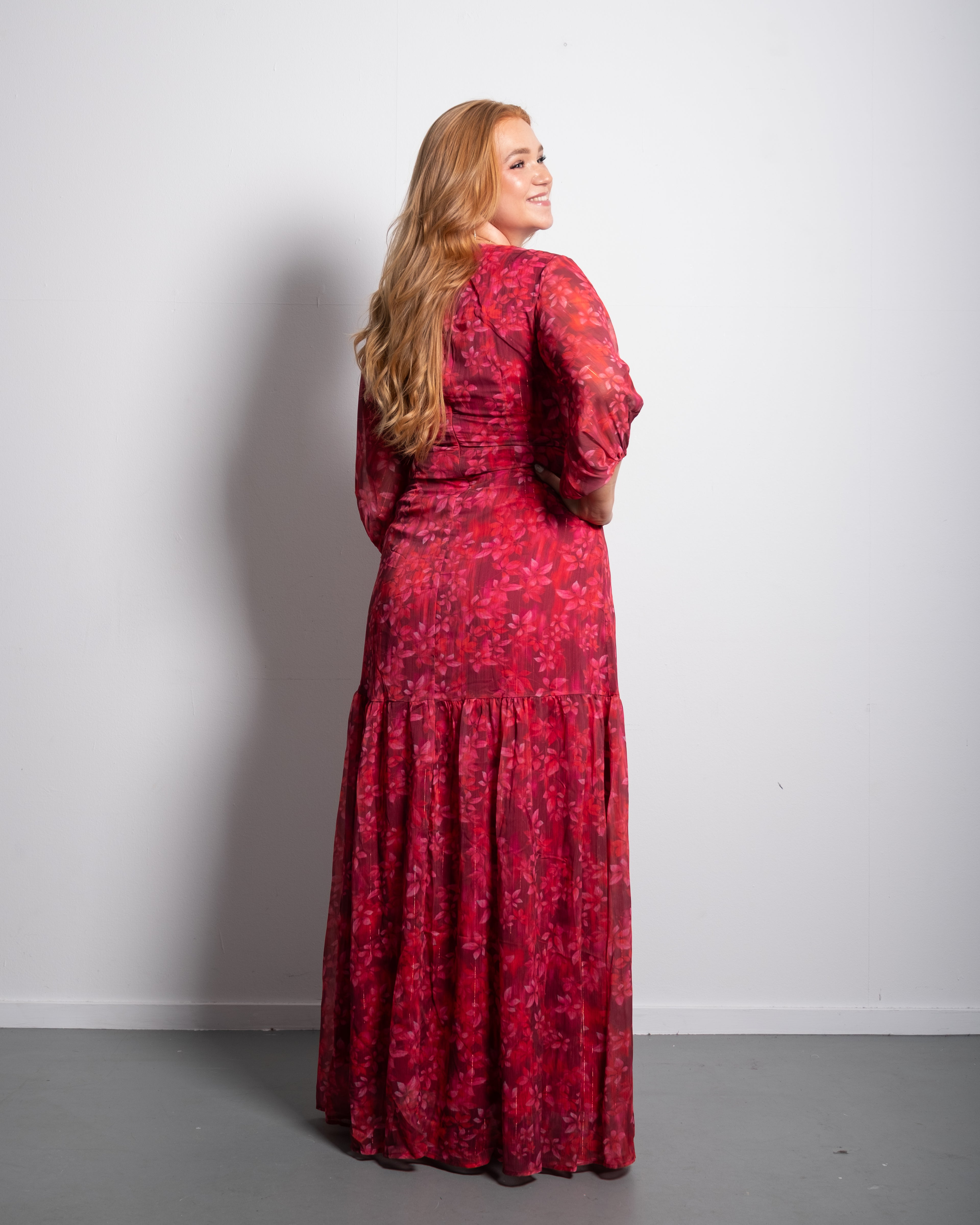 Curvy Floral Wrap Maxi Dress Pink | SEISHIKI STUDIO