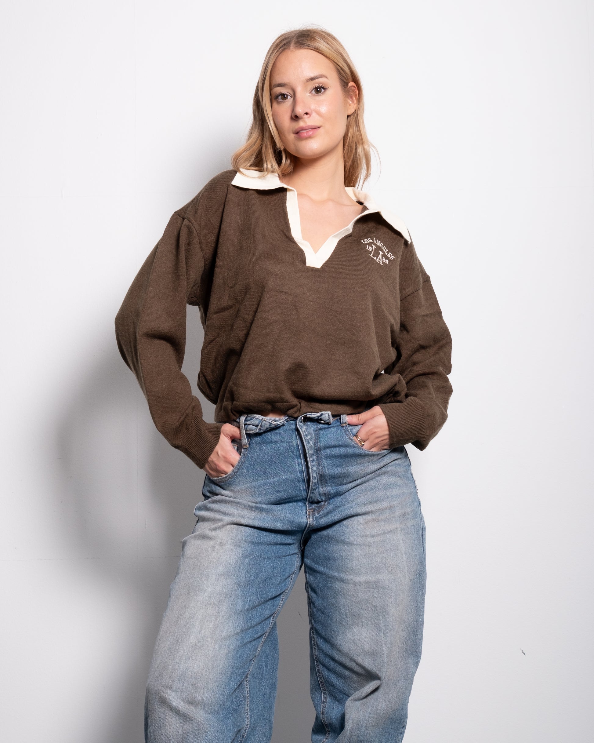 LA Varsity Polo Sweatshirt Green/Brown | SEISHIKI STUDIO