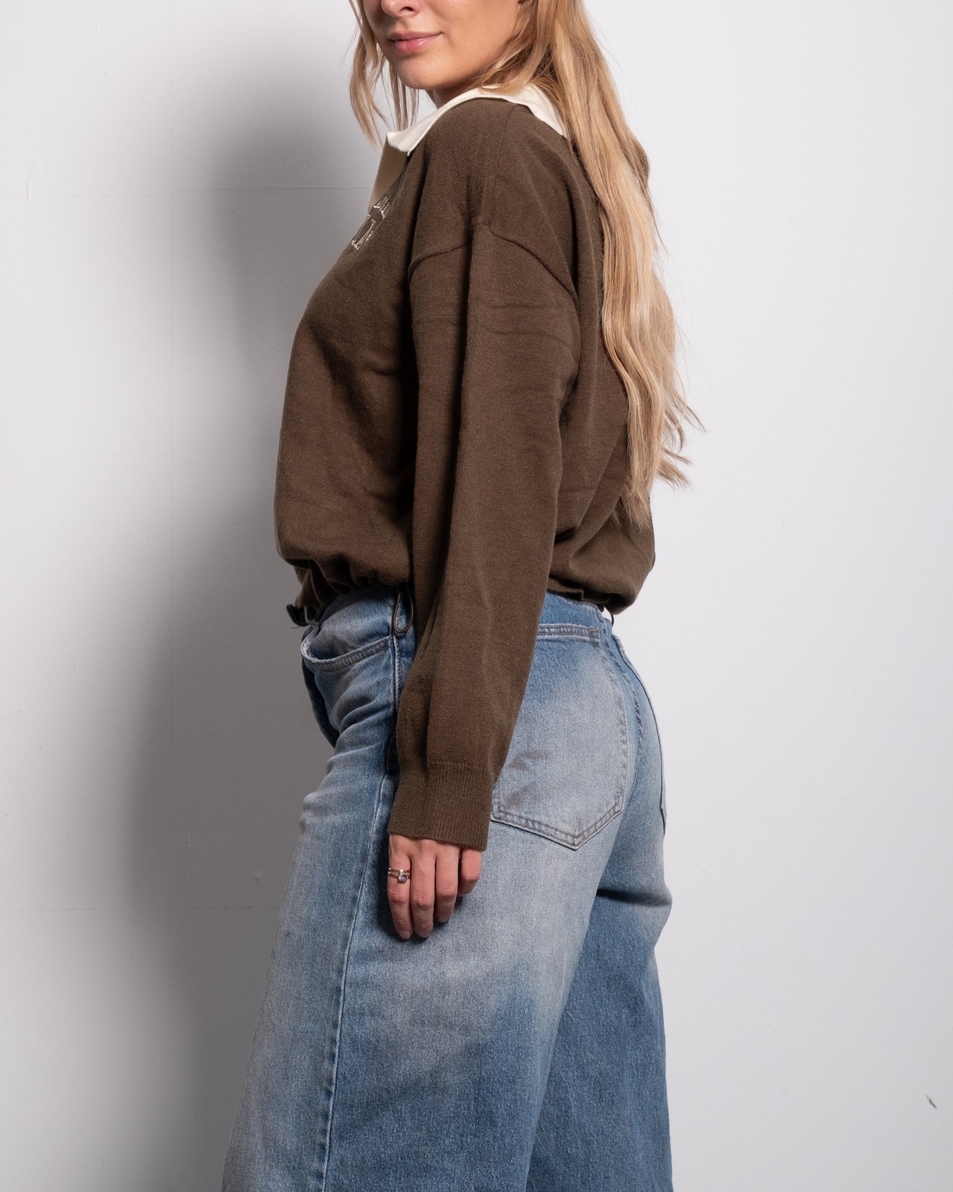 LA Varsity Polo Sweatshirt Green/Brown | SEISHIKI STUDIO