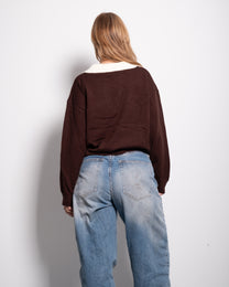 LA Varsity Polo Sweatshirt Brown | SEISHIKI STUDIO