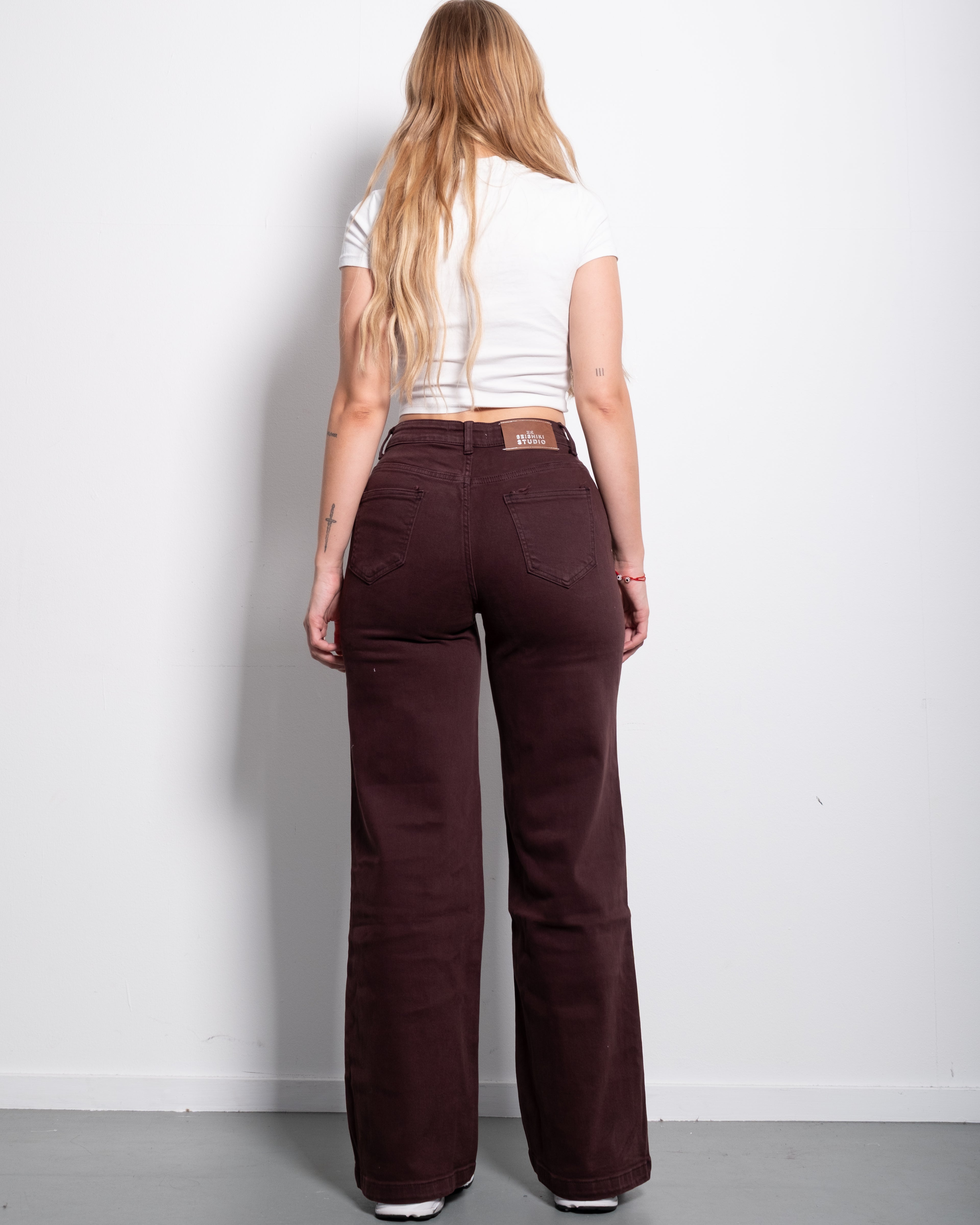 STRETCHY STRAIGHT LEG JEANS DARK PURPLE - INSEAM 78CM | SEISHIKI STUDIO