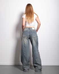 INSEAM 81CM - RIVET DETAIL WIDE LEG JEANS | SEISHIKI STUDIO