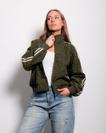 Striped Teddy Jacket Green – SEISHIKI STUDIO