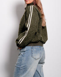 Striped Teddy Jacket Green – SEISHIKI STUDIO