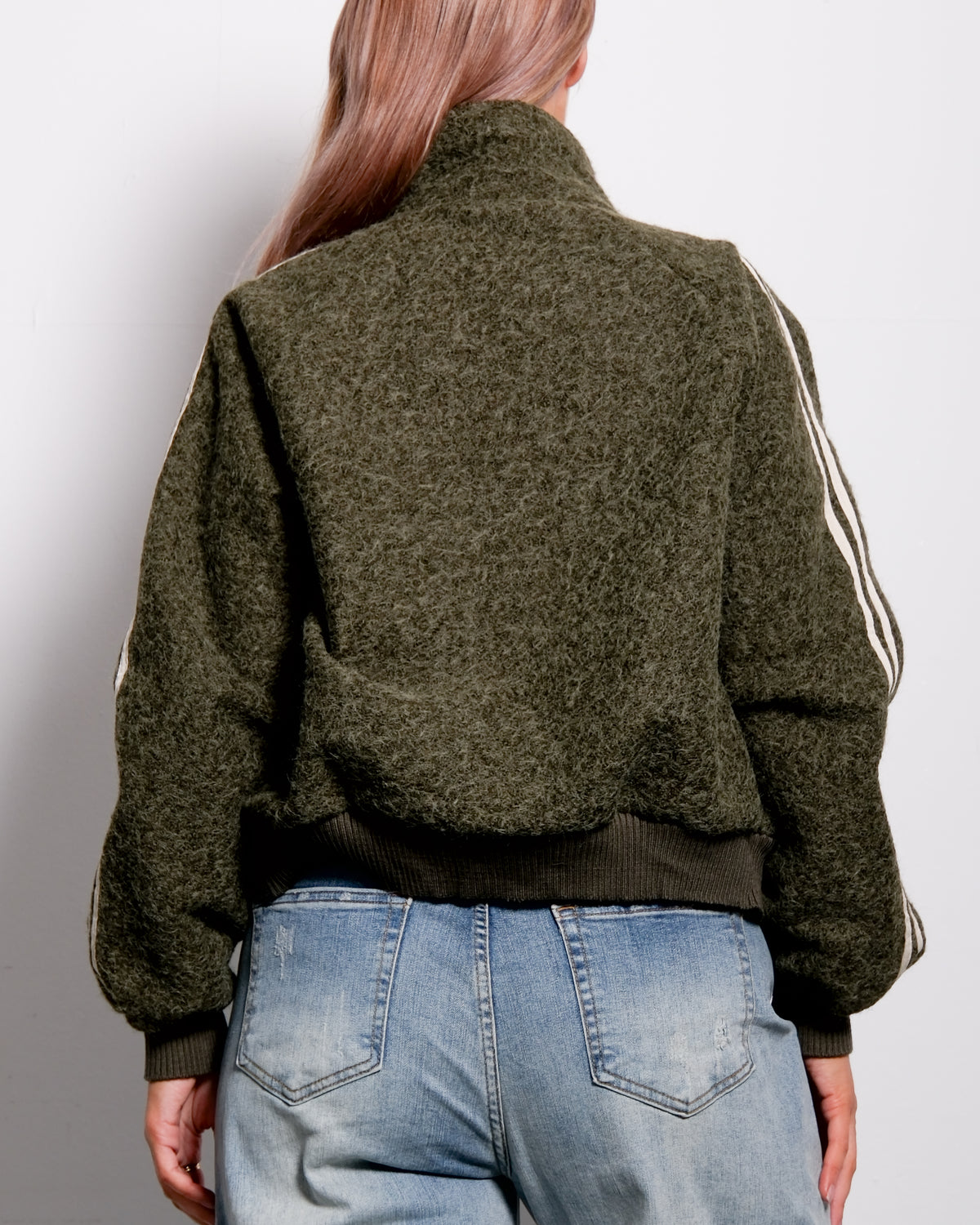 Striped Teddy Jacket Green – SEISHIKI STUDIO