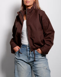 Balloon Sleeve Windbreaker Jacket Brown – SEISHIKI STUDIO