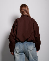 Balloon Sleeve Windbreaker Jacket Brown – SEISHIKI STUDIO