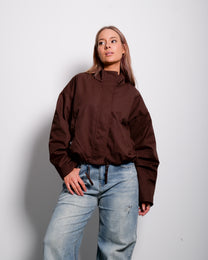 Balloon Sleeve Windbreaker Jacket Brown – SEISHIKI STUDIO