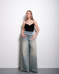 Curvetech - The Stretchy High Waist Super Baggy Jeans - Cream Wash, curvy fit, 80 cm inseam – SEISHIKI STUDIO