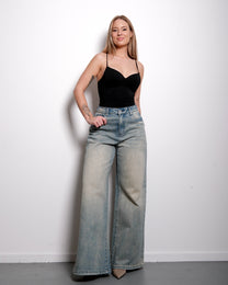 Curvetech - The Stretchy High Waist Super Baggy Jeans - Cream Wash, curvy fit, 80 cm inseam – SEISHIKI STUDIO
