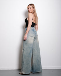 Curvetech - The Stretchy High Waist Super Baggy Jeans - Cream Wash, curvy fit, 80 cm inseam – SEISHIKI STUDIO