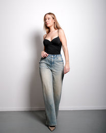 Curvetech - The Stretchy High Waist Super Baggy Jeans - Cream Wash, curvy fit, 80 cm inseam – SEISHIKI STUDIO