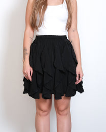 Stretchy Ruffle Skirt Black – SEISHIKI STUDIO