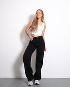 MAINICHI Wide Leg Jeans BLACK - IL 79cm