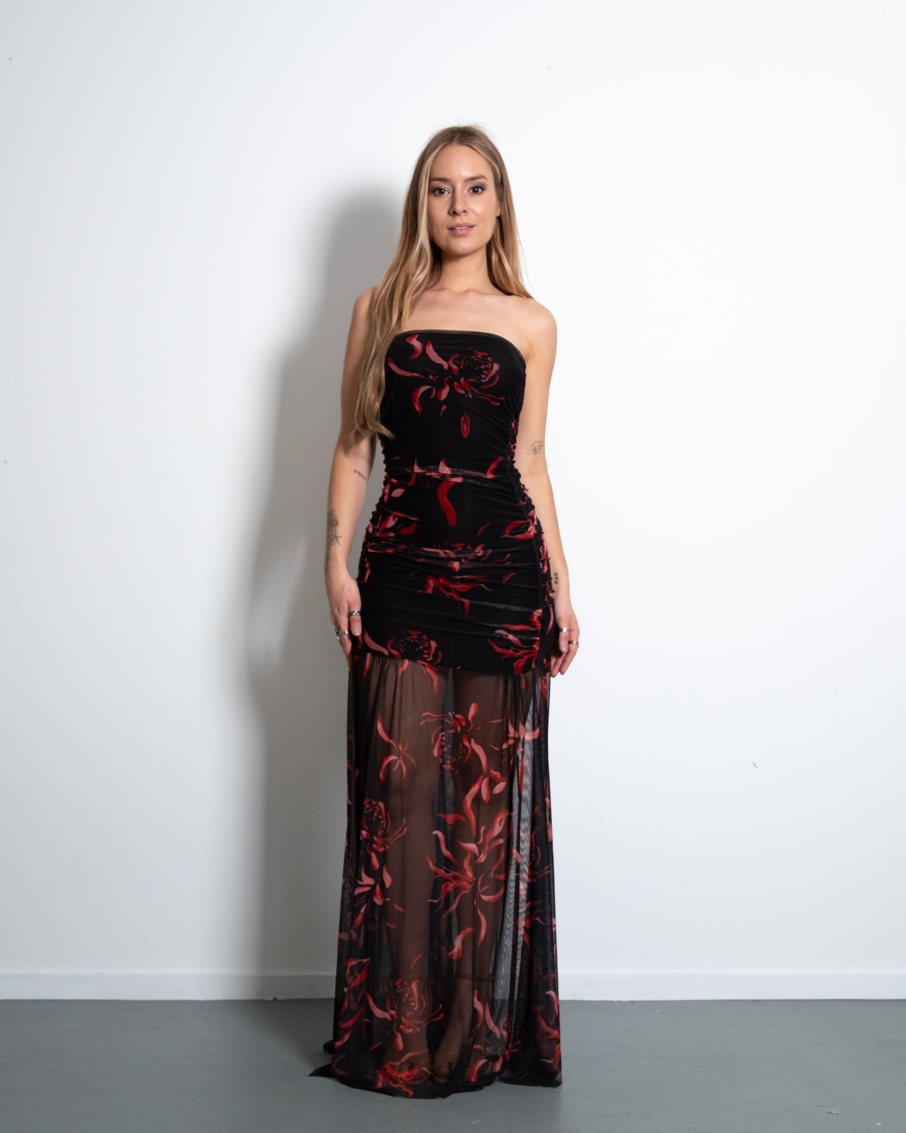 KEITARO Dress BLACK/RED