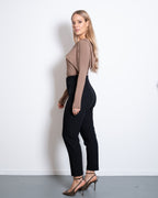 OFF SHOULDER STRETCHY TOP CAMEL