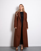 LONG COAT WITH FRONT SEAM BROWN