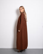 LONG COAT WITH FRONT SEAM BROWN