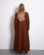 LONG COAT WITH FRONT SEAM BROWN