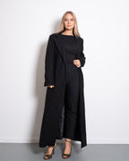 LONG COAT WITH FRONT SEAM BLACK