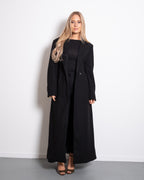 LONG COAT WITH FRONT SEAM BLACK