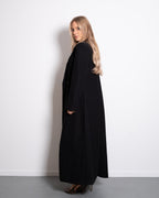 LONG COAT WITH FRONT SEAM BLACK