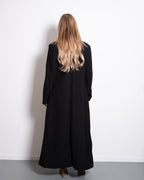 LONG COAT WITH FRONT SEAM BLACK