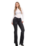 GREY PUSHUP FLARE JEANS