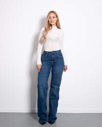 TALL STRETCHY DARK BLUE WIDE LEG JEANS - INSEAM 86CM | SEISHIKI STUDIO