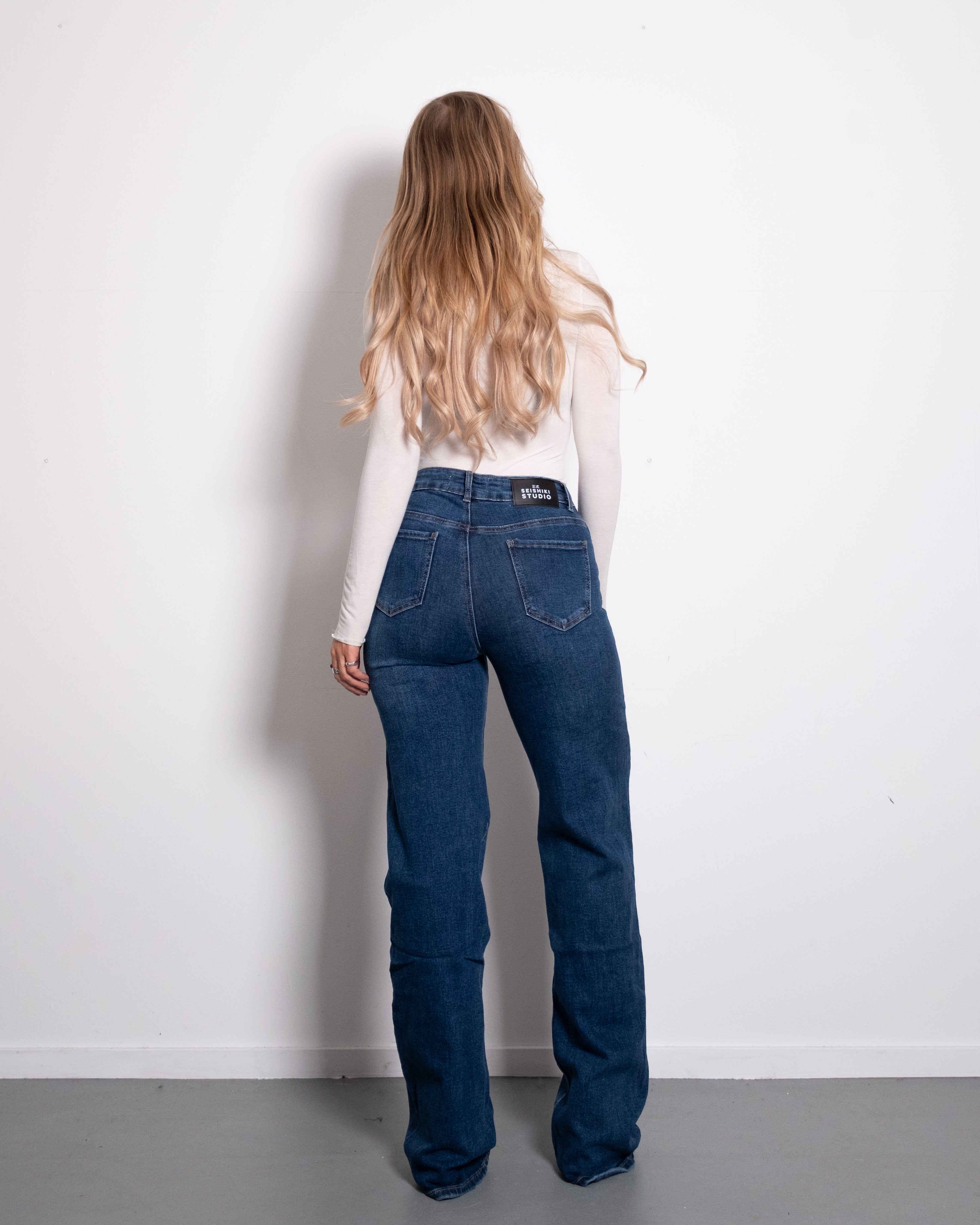 DARK BLUE WIDE LEG JEANS TALL - INSEAM 86CM