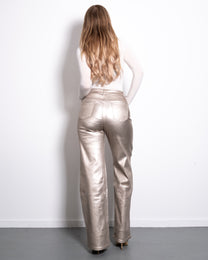 INSEAM 80CM - STRETCHY Faux Leather Jeans GOLD | SEISHIKI STUDIO