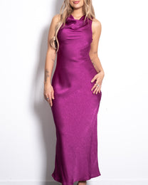 Elegant Silky OPEN BACK Special Occasion Dress PURPLE | SEISHIKI STUDIO