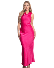 Elegant Silky OPEN BACK Special Occasion Dress PINK | SEISHIKI STUDIO
