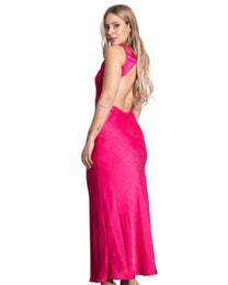 Elegant Silky OPEN BACK Special Occasion Dress PINK | SEISHIKI STUDIO