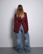 Blazer met split aan de achterkant en knopen aan de zijkant – rood